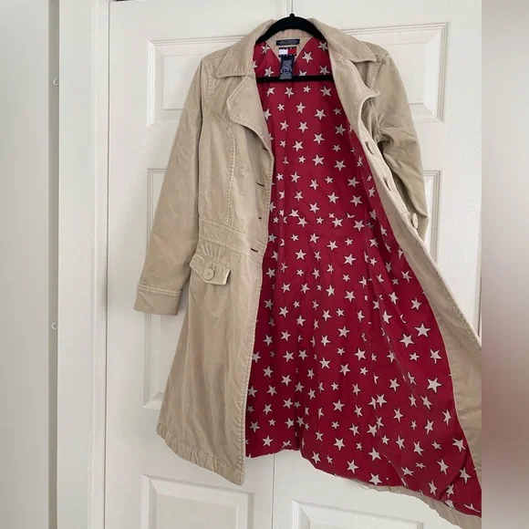 Tommy Girl Jeans Long Beige Coat - Picture 7 of 7